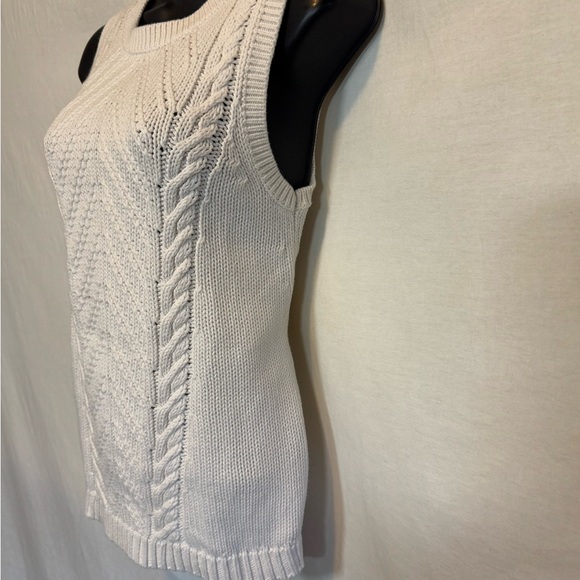 D-100 Loft White Sleeveless 100%‎ Cotton Pullover Sweater Size XS - Picture 6 of 12